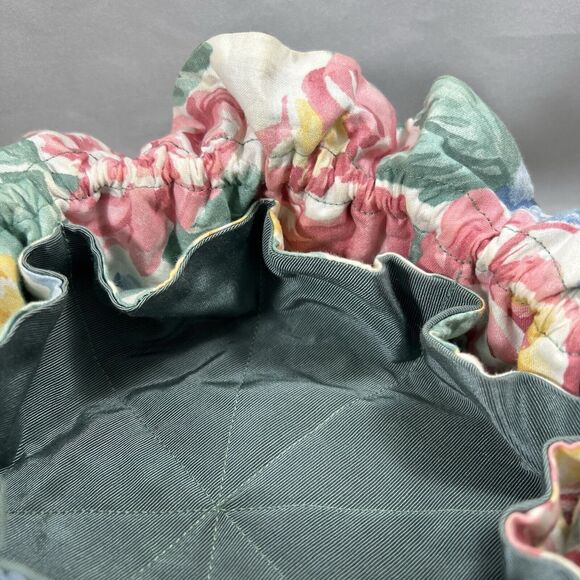 Vintage  Jewelry Organizer 8 Pockets Travel Case Drawstring Bag Floral Pink - Picture 6 of 10